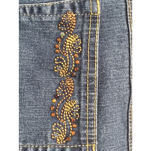COS Women Jeans 12 Y2K Rhinestones Boot Cut Embroidered Embellished Flare Leg - Picture 4 of 16